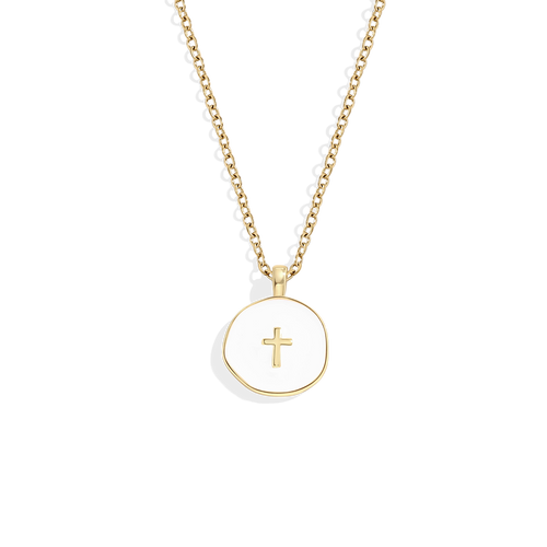 Enamel Cross Necklace — detail