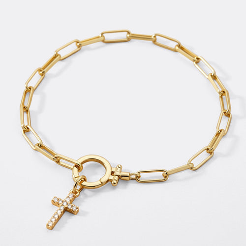 Pavé Cross Bracelet — detail