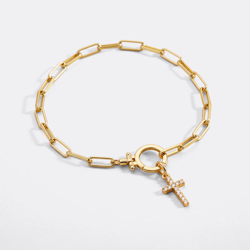 Pavé Cross Bracelet — detail