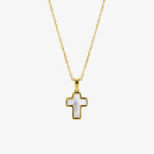 Shell Cross Necklace — detail