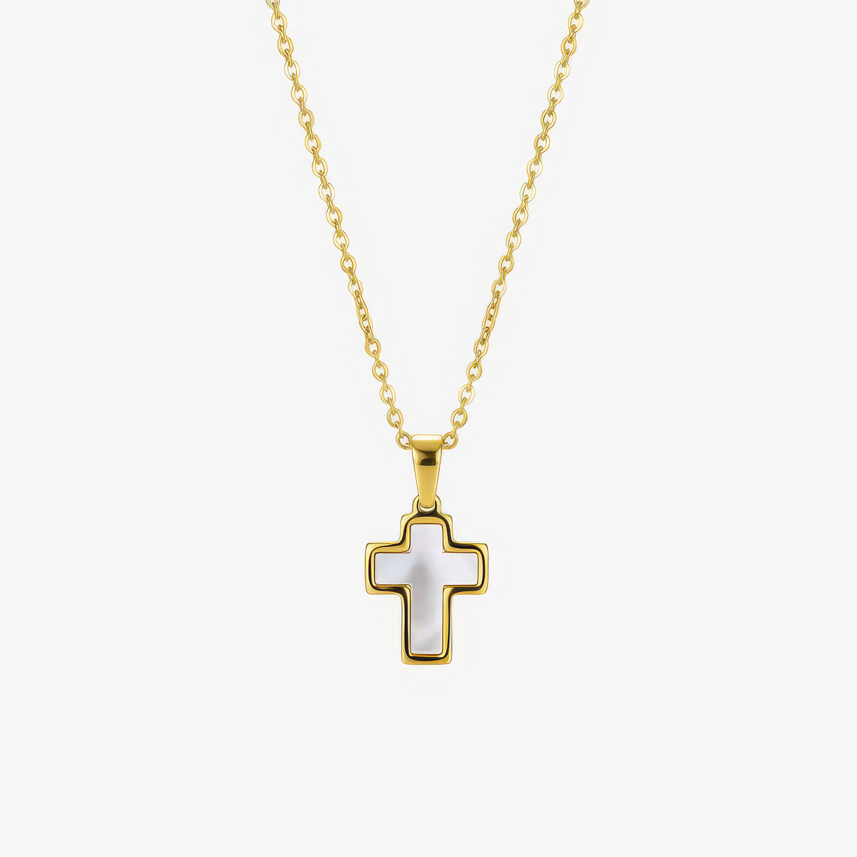 Shell Cross Necklace — detail
