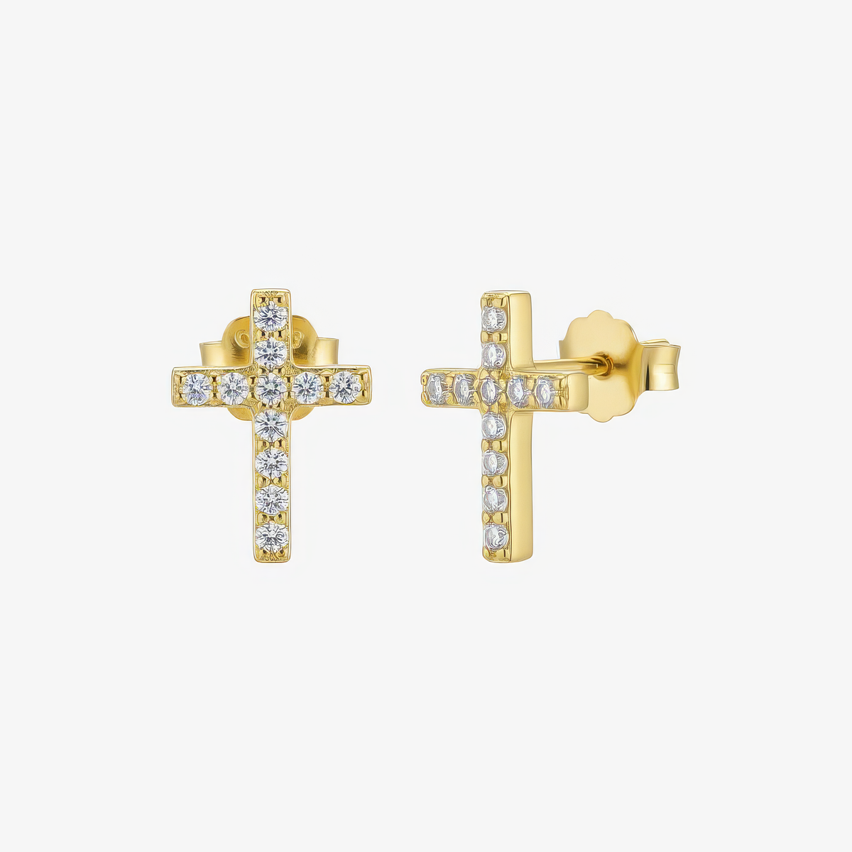 Tiny Cross Studs — detail