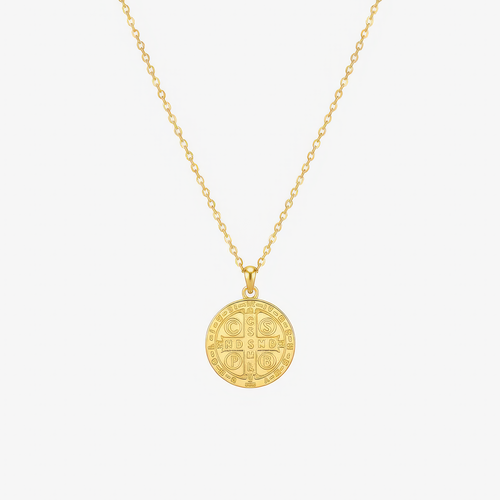 Saint Benedict Coin Necklace — detail