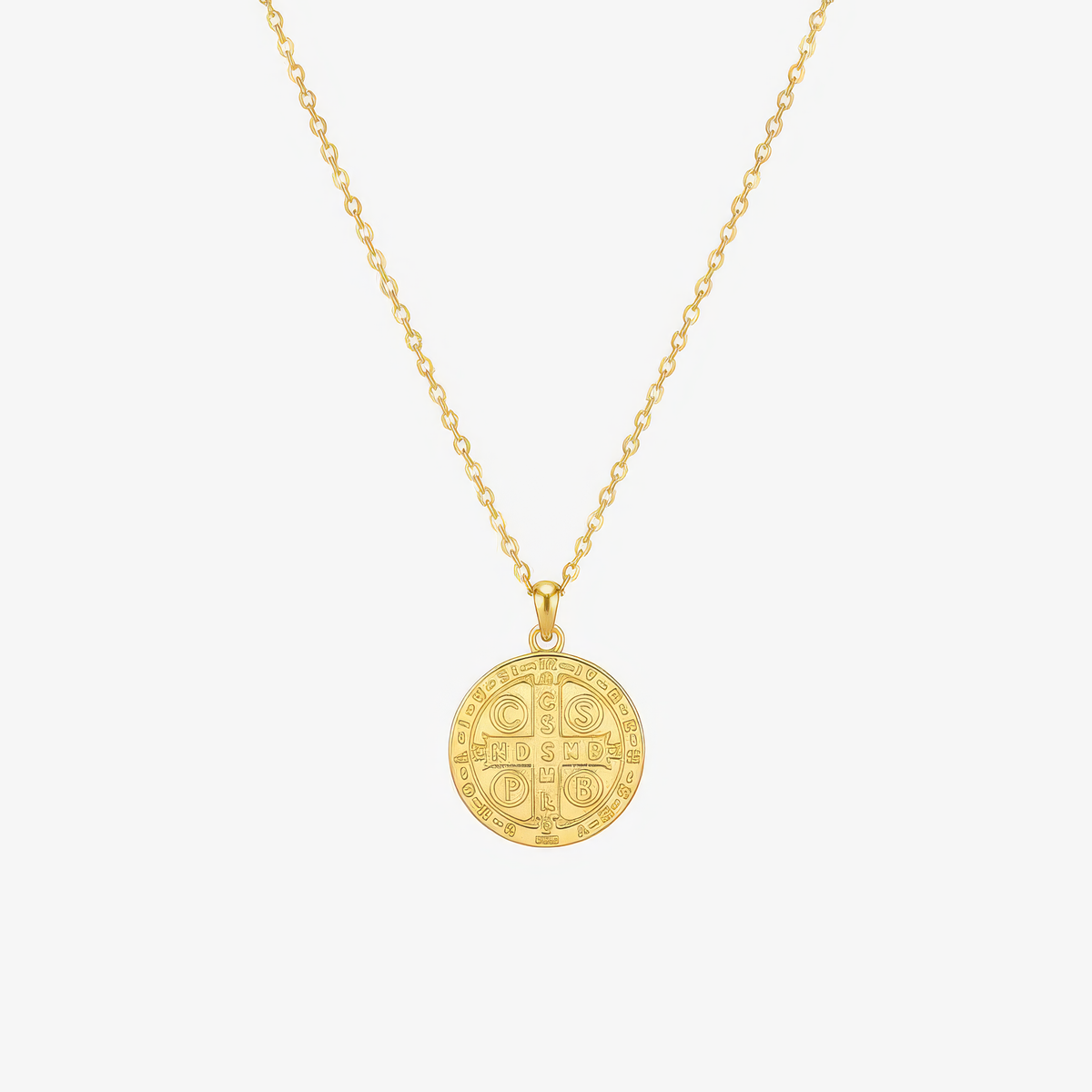 Saint Benedict Coin Necklace — detail