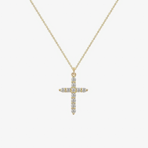Crystal Cross Necklace — detail