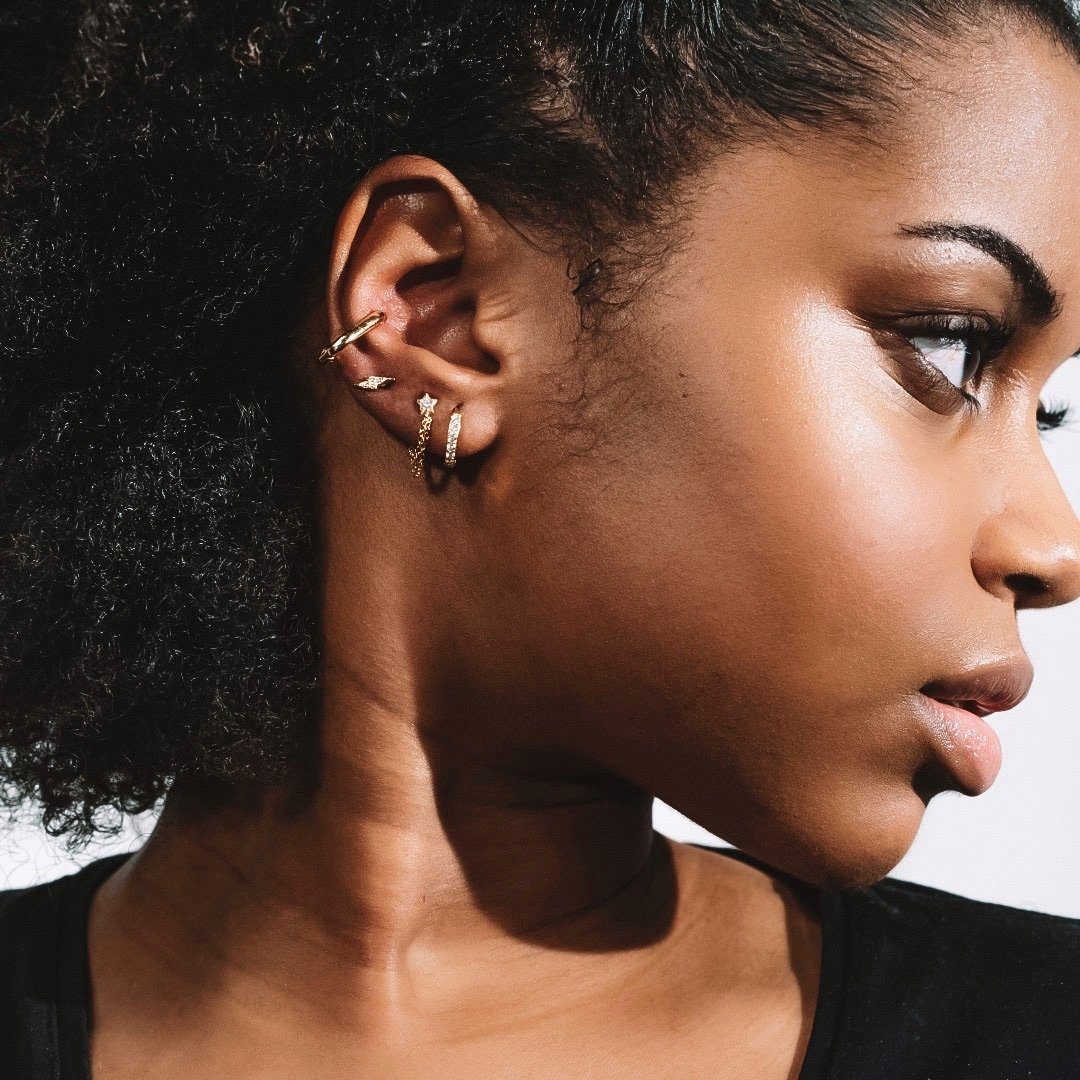 Comet Chain Earrings — worn