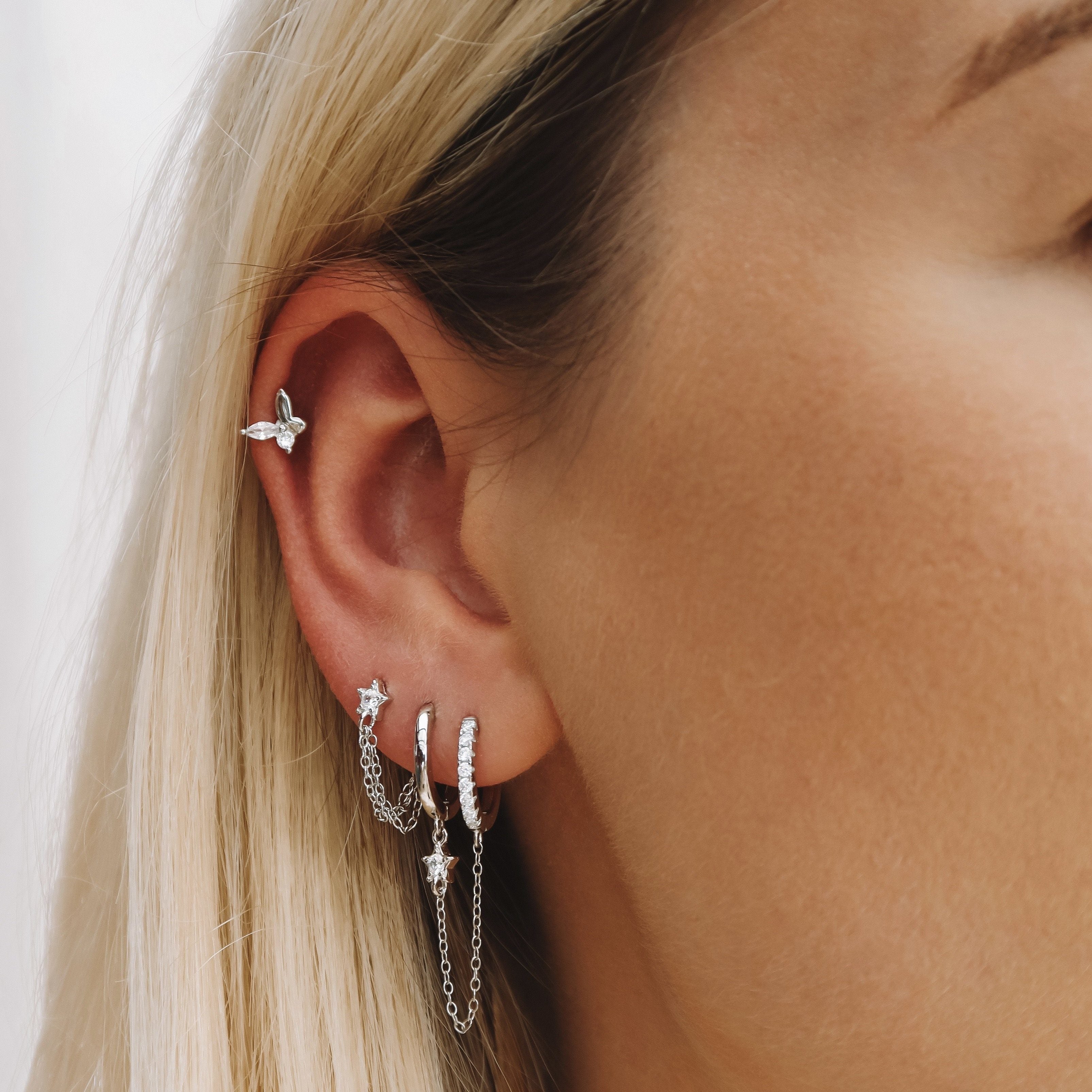 Comet Chain Earrings — worn