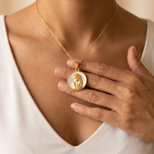 Our Lady of Prayer Necklace — worn