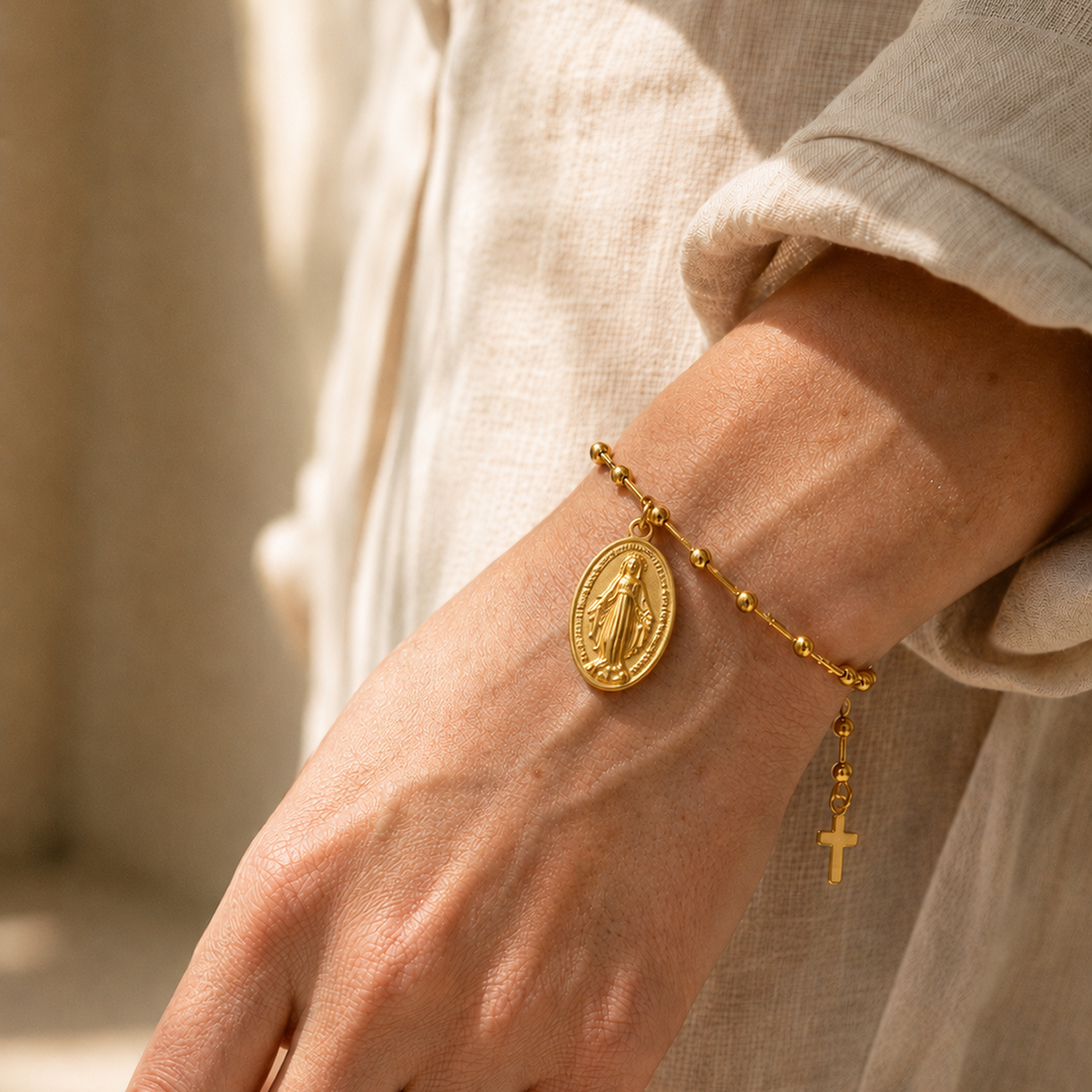 Miraculous Medal Bracelet — worn