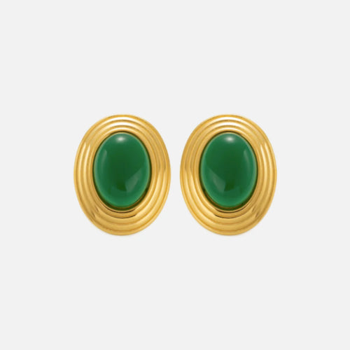 Old Money Earrings in Green — studio shot