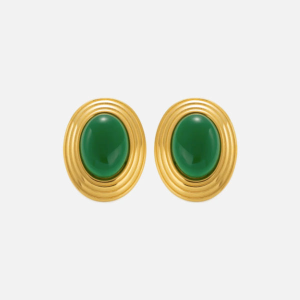 Old Money Earrings in Green — studio shot