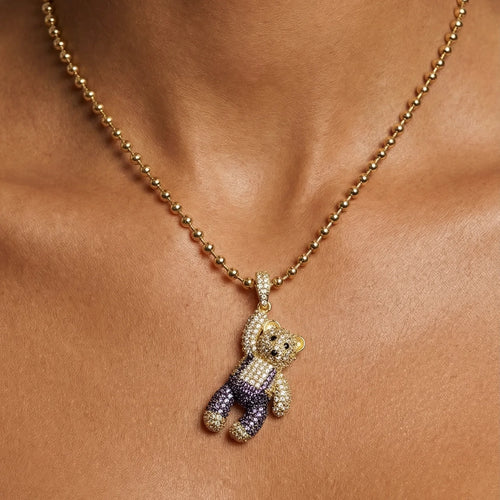 Ralphy the Bear Necklace — worn